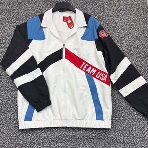 Team USA Olympic Jacket Men‎ Large White Full Zip Long Sleeve New L